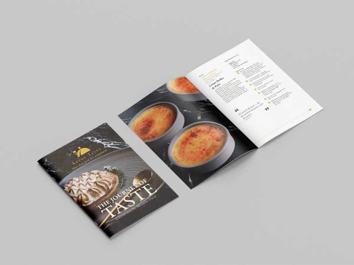 Deluxe kogebog design mockup – editorial design med typografi og layout i InDesign af Nikolai Christiansen