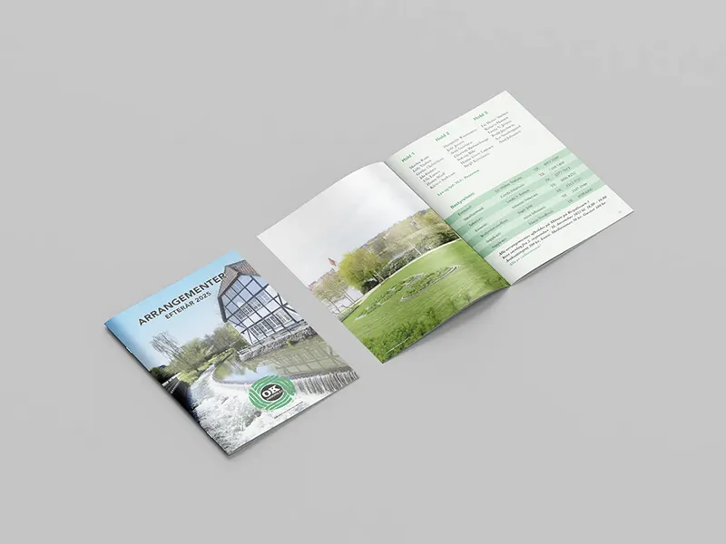 Mockup af A5-hæfte for OK-klubben – layout, fotos og billedbehandling af Nikolai Christiansen
